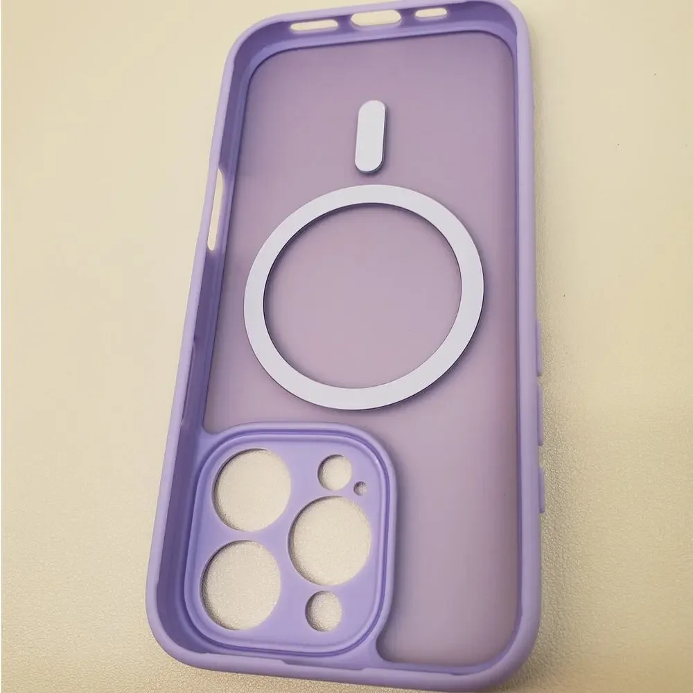 FNTCASE Magnetic Purple Case for iPhone 16 Pro - Matte Translucent Cover